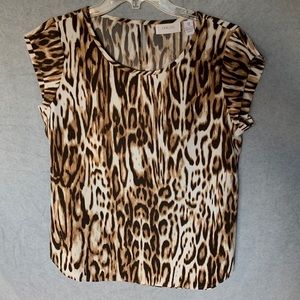 Animal print flowy tee